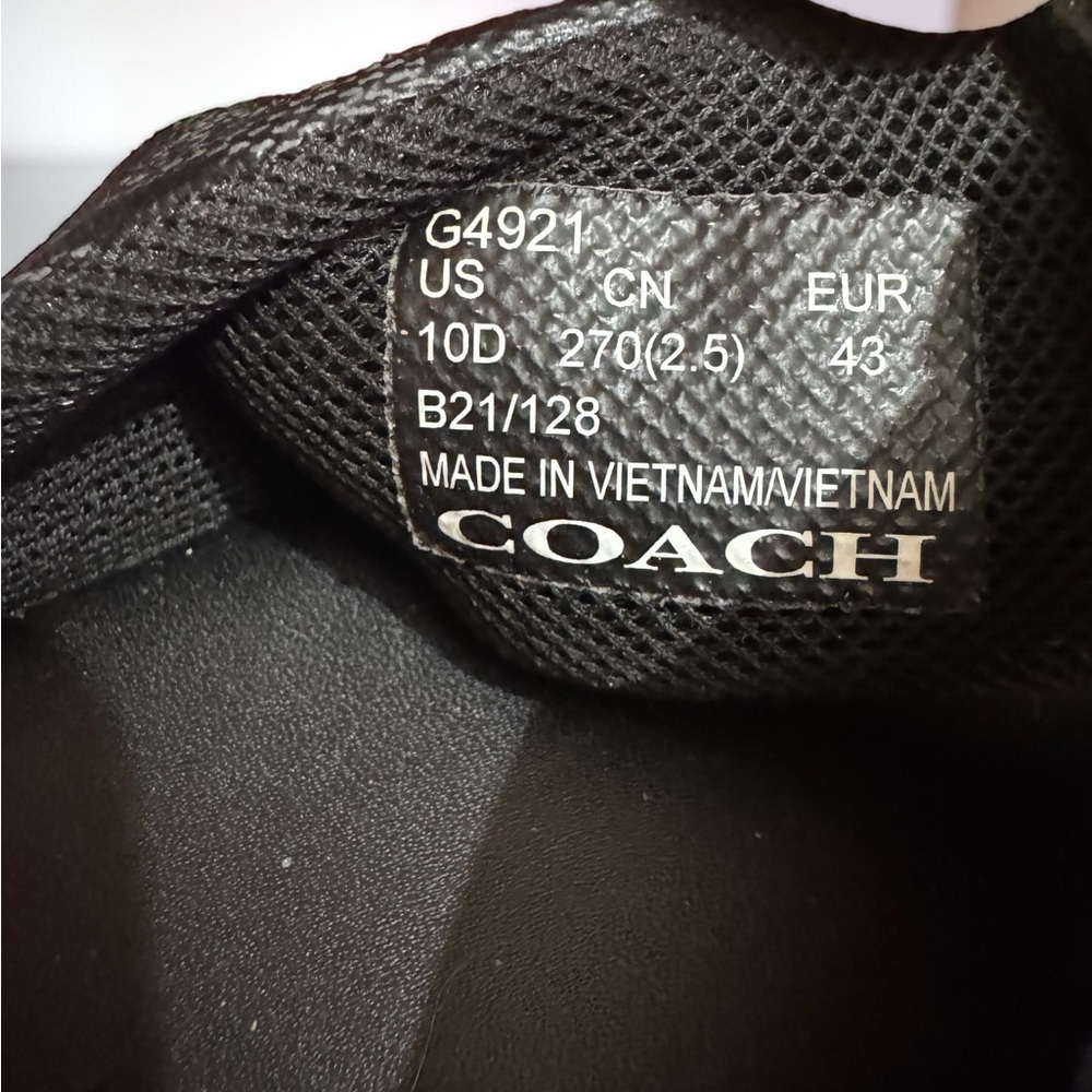 COACH Retail $128 Charcoal Signature “C” Coated Canvas Sandals. UNISEX. Size 43. - Picture 6 of 8